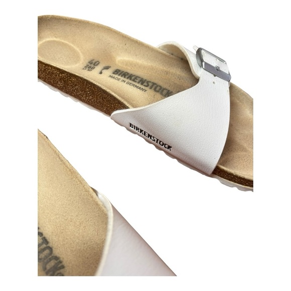 Birkenstock Madrid Birko-Flor - White Buckle Unisex L9 M7 - Picture 4 of 13